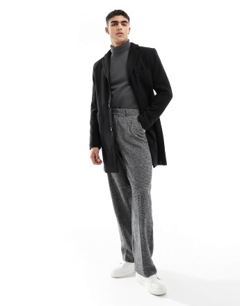 ONLY & SONS overcoat with wool in black