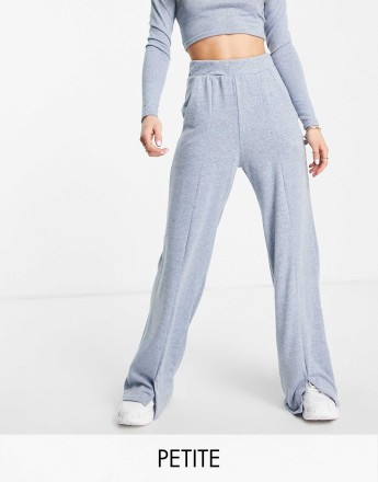 Missguided Petite space dye trouser in blue
