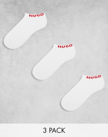 Hugo Bodywear 3 pack low logo sock in white