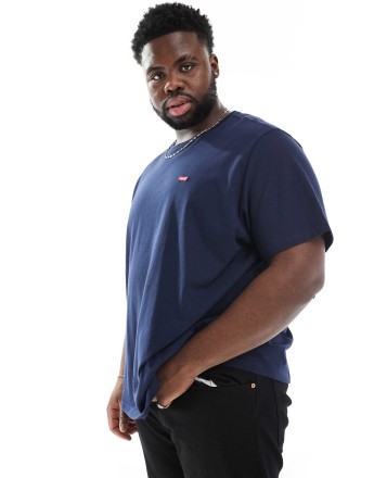 Levi's Big & Tall Original batwing logo t-shirt in navy
