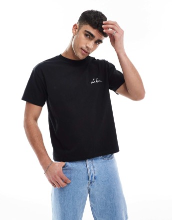 Dr Denim short sleeve crew neck t-shirt in black