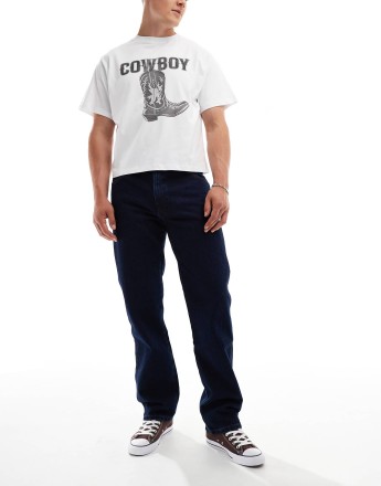 Wrangler 13MWZ original cowboy straight fit jeans in dark wash