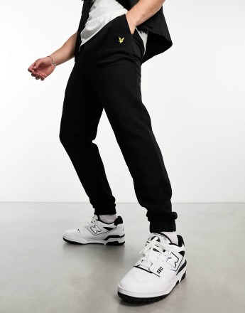 Lyle & Scott icon logo slim fit joggers in black