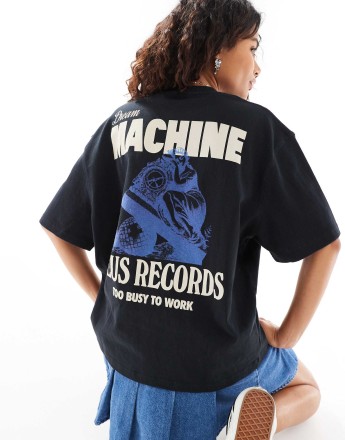 Deus Ex Machina X ASOS exclusive overtime graphic t-shirt in black