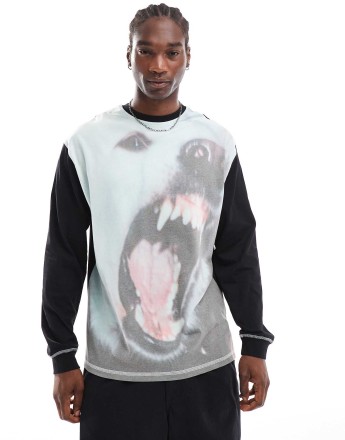 Basic Pleasure Mode arcana dog print long sleeve top in multi
