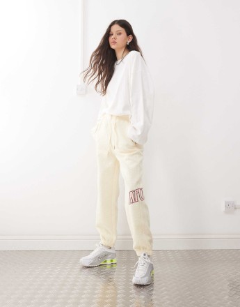 Aape By A Bathing Ape french fleece joggers in ivory