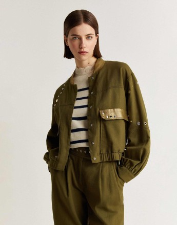 Scalpers studs jacket in khaki