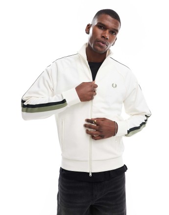 Fred Perry tape track jacket in ecru
