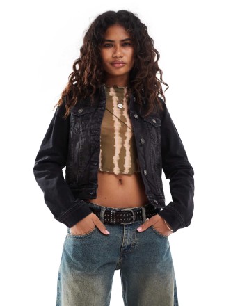 Free People rumours classic denim jacket in black