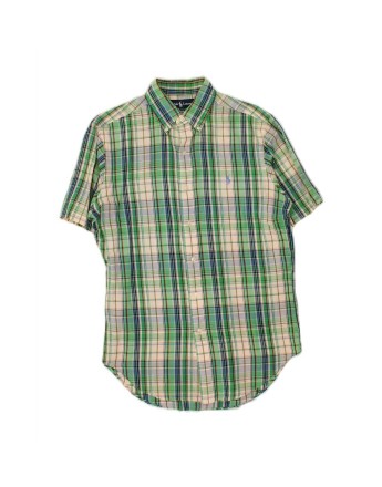 Vintage Ralph Lauren Classic Fit Short Sleeve Shirt Small In Green Check