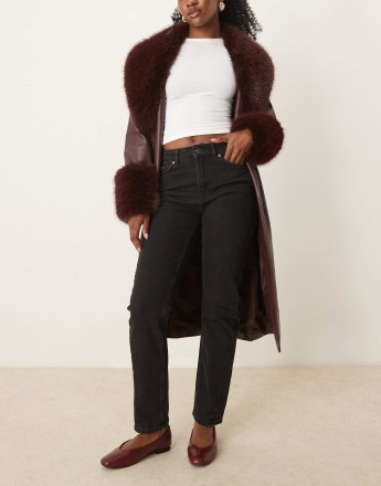 Selected Femme slim jeans with asymetric detail in black
